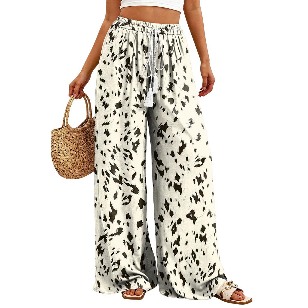 Women's Wide-Leg Casual Flowy Floral Print Pants