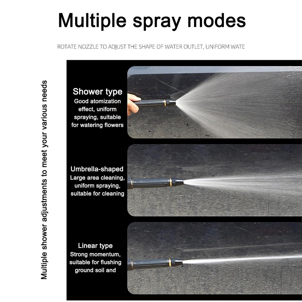 Adjustable Garden Hose Nozzle, High-pressure Water, Aluminium Alloy Sprayer, For Watering Plants, Cleaning, And Outdoor Car Washing Tasks.