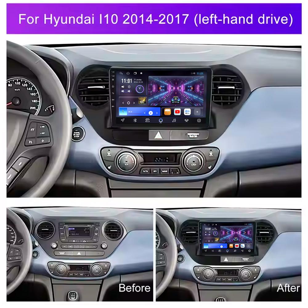 X-REAKO Car Video Player for Hyundai I10 2014-2017 Lhd GPS Navigation Built-in Dsp Carplay Autoradio Android Head Unit