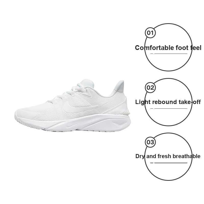 Nike Star Runner 4 GS Triple White Παιδικά Αθλητικά Παπούτσια Pure-Platinum DX7615-100