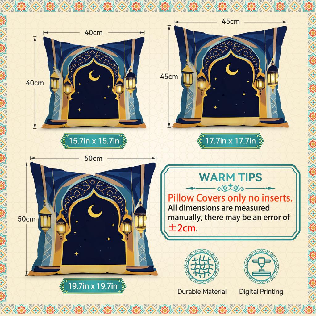 Islamic Architecture Pillowcase Printed Polyester 40/45/50Cm Throw Pillowcover Decorative Sofa Cushion Pillowslip Home Decor