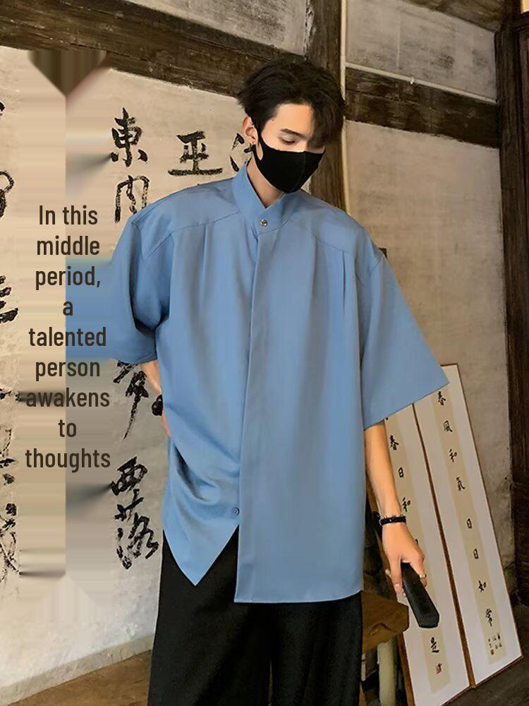 2025 Men's Summer Chinese Style Loose Casual Shirt - Trendy National Tide Design