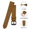BISONSTRAP Replacement Watch Band, Genuine Suede Leather with Black Buckle and Spring Bars, 18mm, Camel, for Men and Women