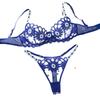 Z Sexy Underwear Set Ultra-thin Perspective Flower Embroidery Three-point Sexy Underwear Spot
