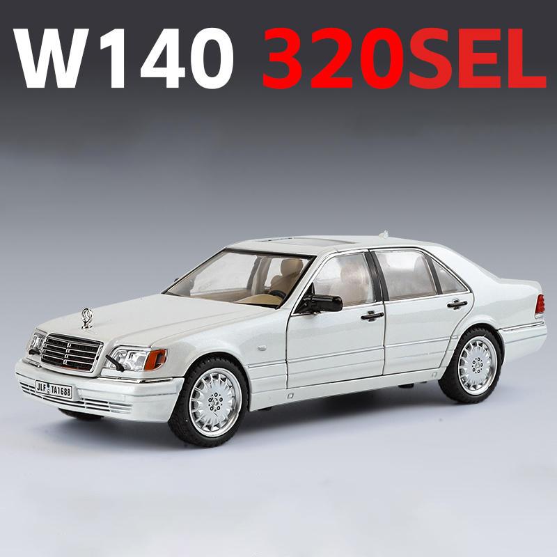 

1/24 Benzs S-W140 320SEL Модель легкосплавного автомобиля Звук и свет Инерционный механизм Детская игрушка Коллекционные предметы Подарок на день рождения белый