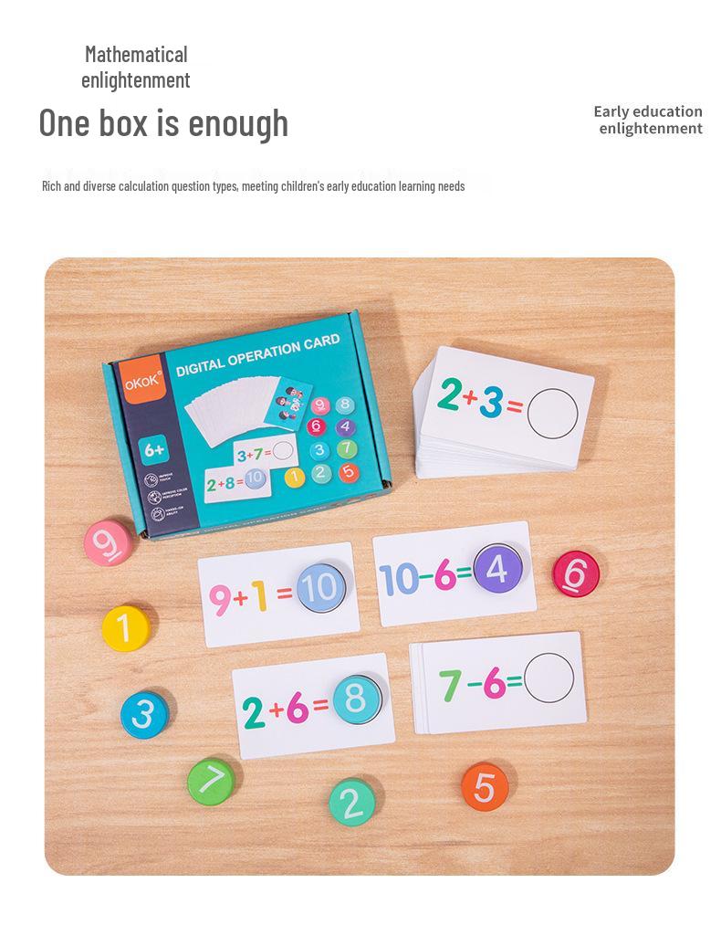 Wooden Arithmetic Building Blocks: Educational Addition & Subtraction Matching Toys for Toddlers