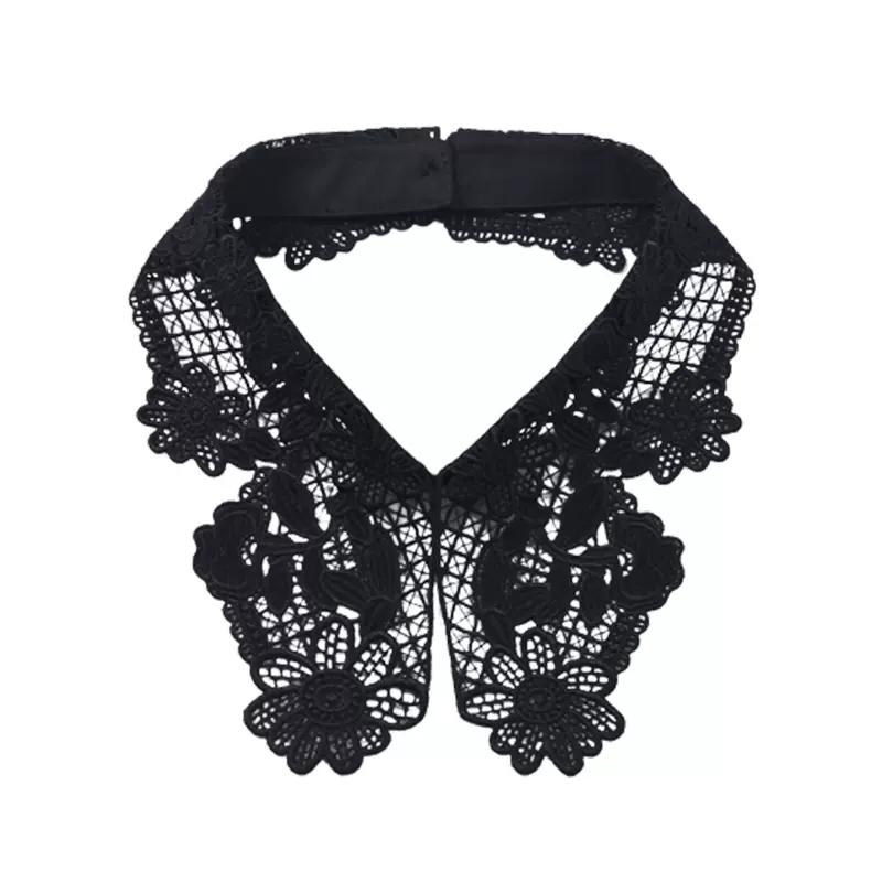 Fashion Lace White Fake Collar Women Detachable Collars for Women Black Lapel False Collars Woman Tie Clothes Accessories
