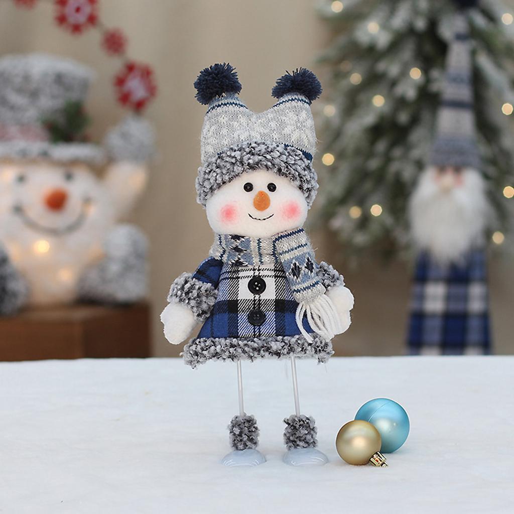 Christmas Decoration, Blue Fabric Doll, Cute Ski Swing Snowman Decoration, Christmas Tree Decoration, Christmas Tree Ornaments Swaying