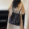 Large Capacity Drawstring Bag Women's Tote Bag Solid Color Shoulder Bag