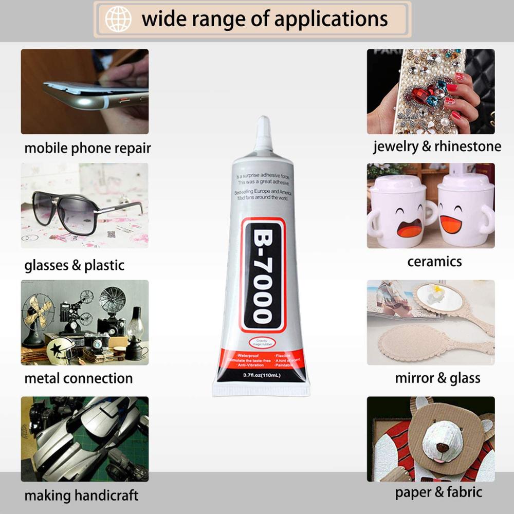 B7000 Glue For Rhinestones Crystal Adhesive Jewelry 9ml Needles Epoxy Resin Diy Jewelry Crafts Glass Mobile Phone Shoes