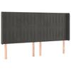 Vidaxl Wingback Headboard, Dark Grey, 183X16X118/128 Cm, Velvet
