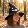 Glow Knit Halloween Witch Hat Wide Brim Pumpkin Witch Cap Simple Halloween Costume Hat  Masquerade