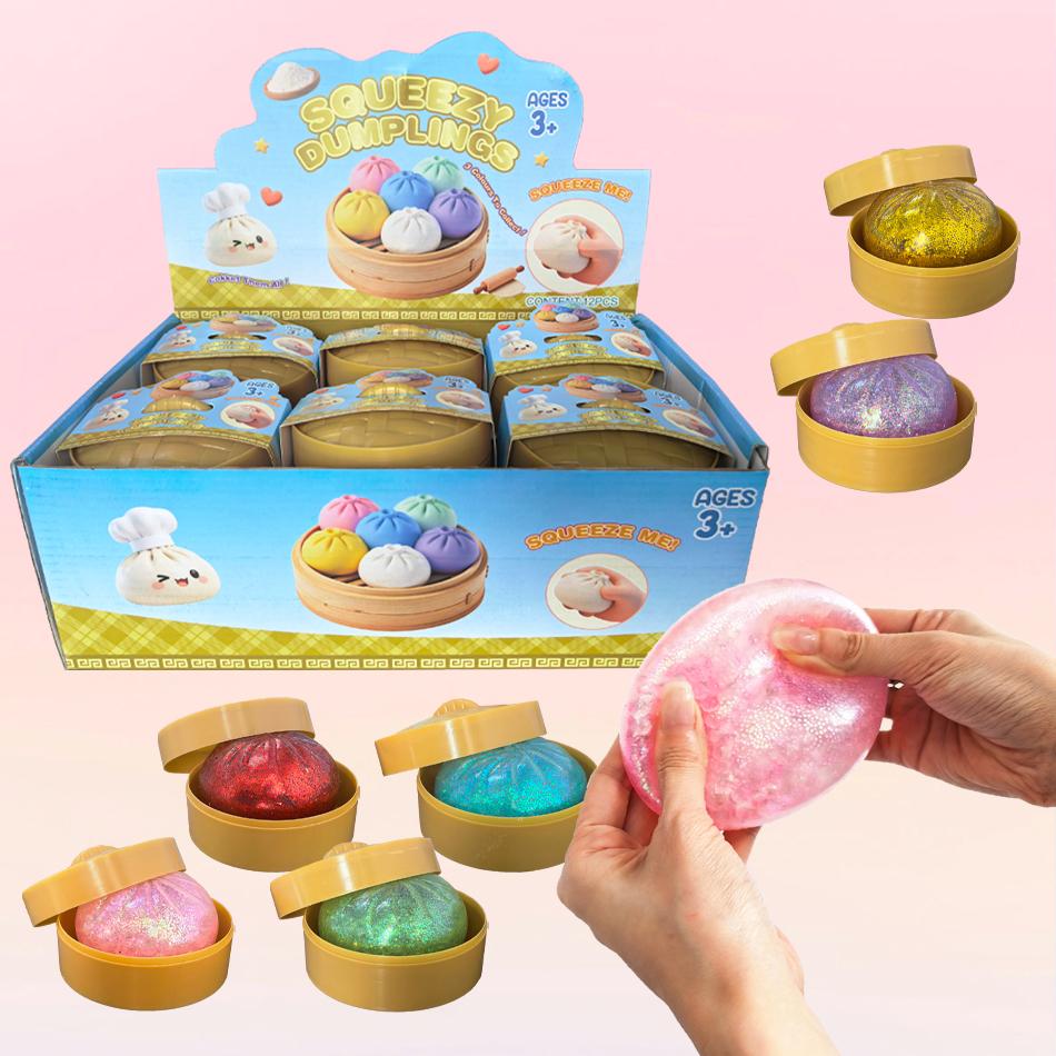 Colorful Dumpling Squishes Stress Balls Reusable High Rebound Decompression Playthings Home Decoration Friend Distinctive Birthday Gift