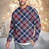 Herren Casual Fashion Bequemes kariertes Pullover-Sweatshirt mit Rundhalsausschnitt