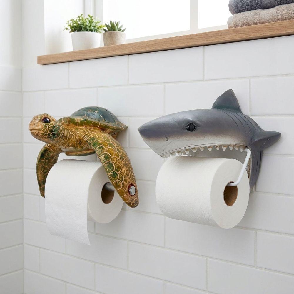 Coastal Style Sea Turtle Toilet Paper Holder Cute Bathroom Tissue Holder Ocean Beach