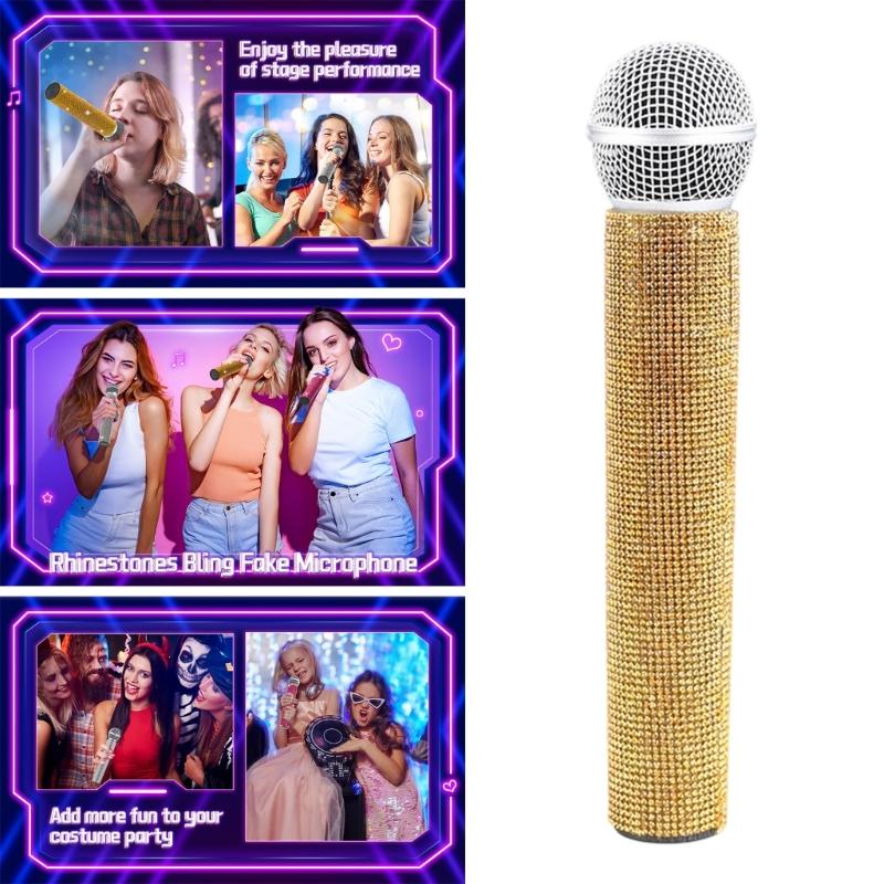 Professional Stage Microphone Props Toy With Sparkling Effect Microphone Toy Perfect For Singing Dancing Performances