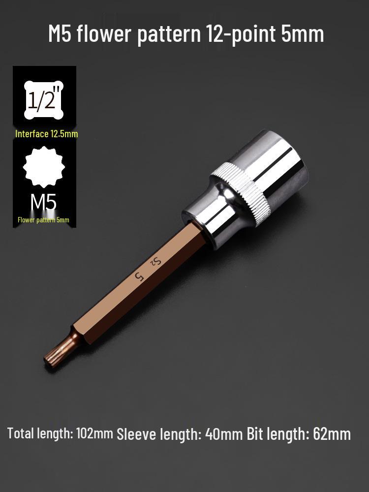 Pflaumenblüten M10 Vielzahn-Schlüssel & Sechskant-Schraubendreher-Set, 12-Punkt-Winkel, M14 Blütenförmiges Werkzeug