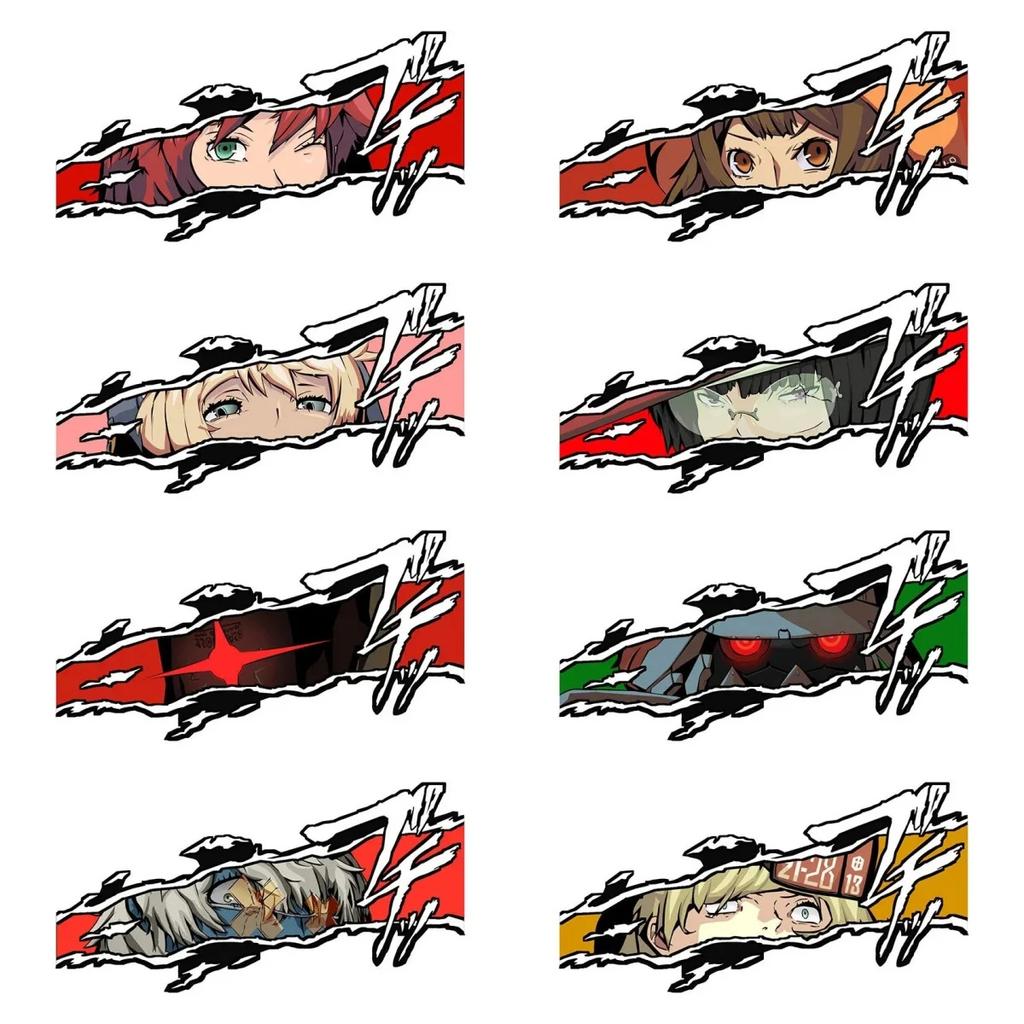 Guilty Gear Anime Eyes Vinyl Stickers, Scratch Proof PVC Car Decals, Funny Graphic Decor for Windshield & Air Conditioner