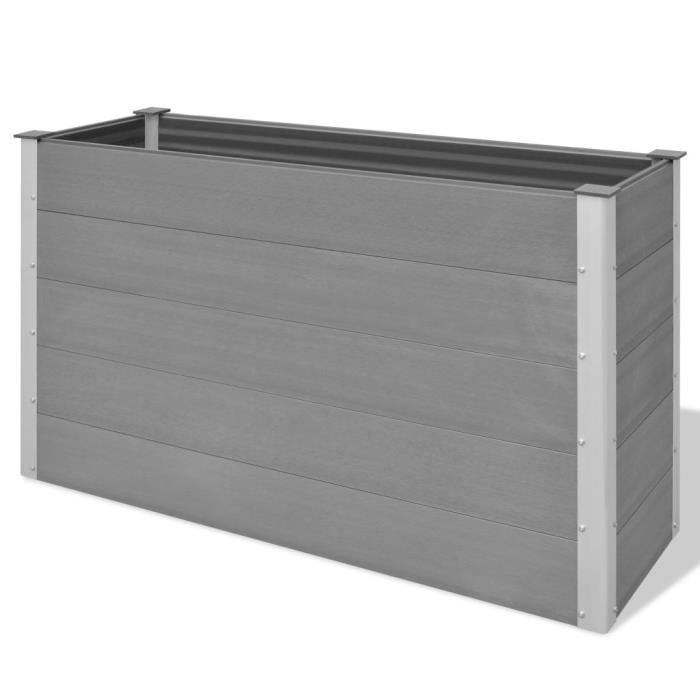 Jardinière - WPC - 150 x 50 x 91 cm - Gris - Composite bois-plastique - Rectangulaire