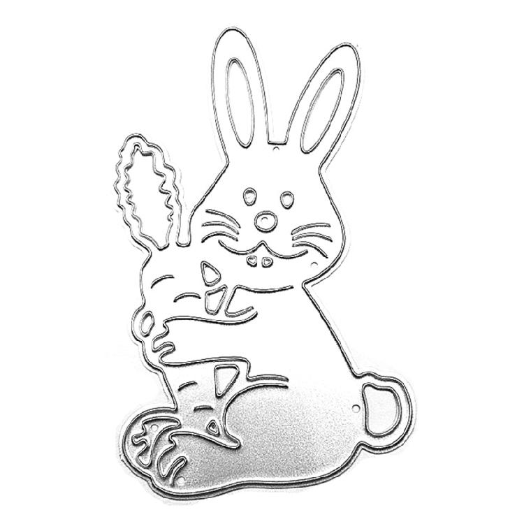 Bunnies Shape Cutting Dies Scrapbooking Templates Carbon Steel Die Cut Templates for Card Making Packaging Decoration