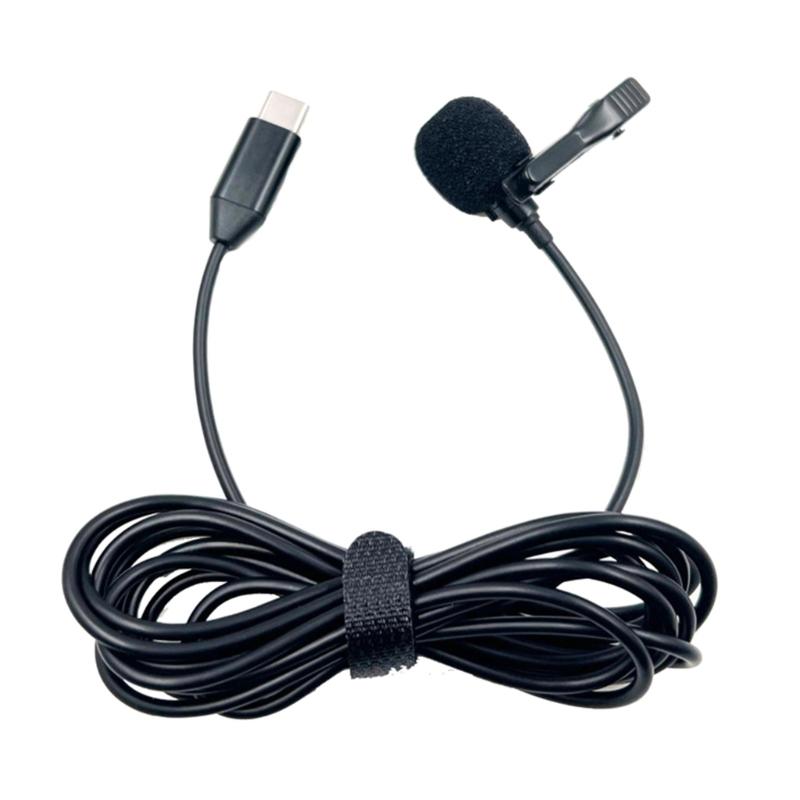 Type C External Lapel Mic High Sensitivity USB C Lavalier Microphone Distortion Frees Sound Suitable for Phone 15 Series