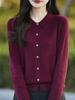 New Style Women's Autumn Wool Cardigan Sweater with Polo & Lapel Collars