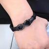 Infinity Symbol Charm Cuff Bracelet Magnetic Clasp Hand  Accessories New Simple OL Style Genuine Leather Bracelet for Men