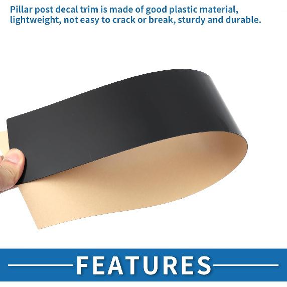 Door Pillar Window Trim Anti Scratch Sticker Pillar Posts Door Outer Exterior Cover for BMW X5 1999-2006 Black