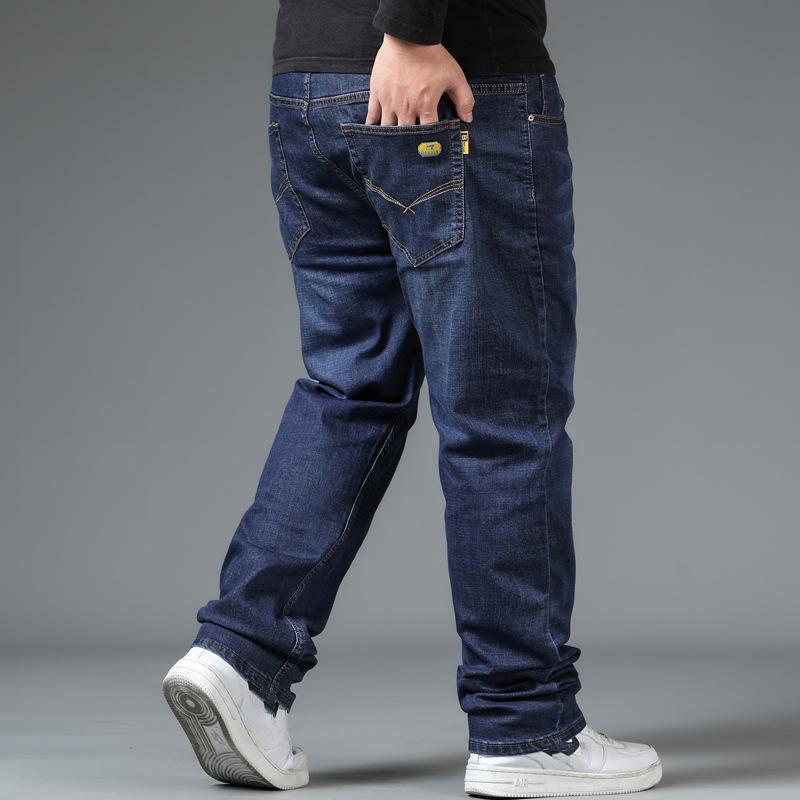 Fashion Mens Large Size Black Baggy Jeans 10XL Oversize High Waist Loose Trousers Husband Plus Size Blue Male Casual Denim Pants