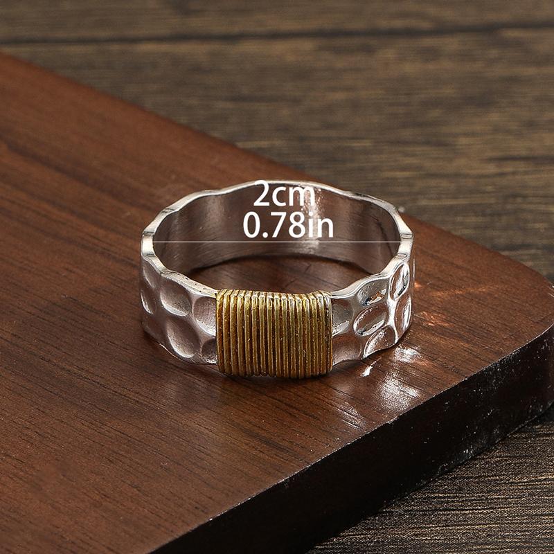 Anillos geométricos únicos de cara ancha para mujer, anillo de compromiso de fiesta de color plata vintage