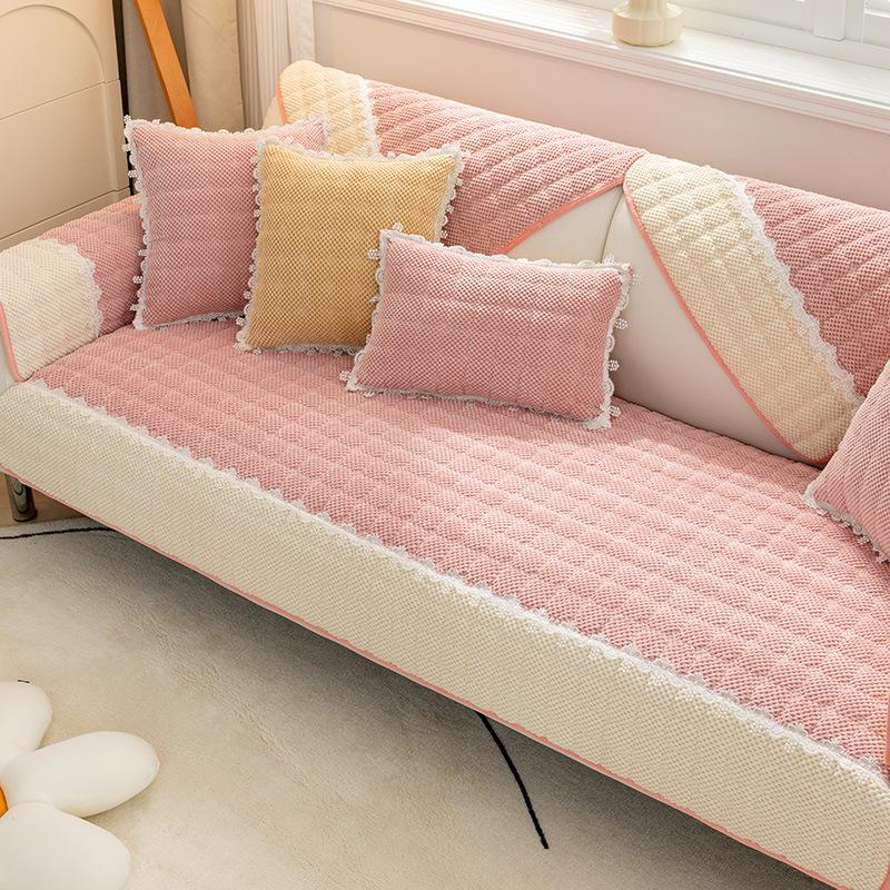 Sofa Cushion Velvet Four Seasons Universal Plush Cushion Non-Slip Sofa Cover Backrest Cover Cloth Winter