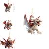 Santa Cartoon Colorful Claus Riding Dragon Festive Acrylic Car Ornament Christmas For
