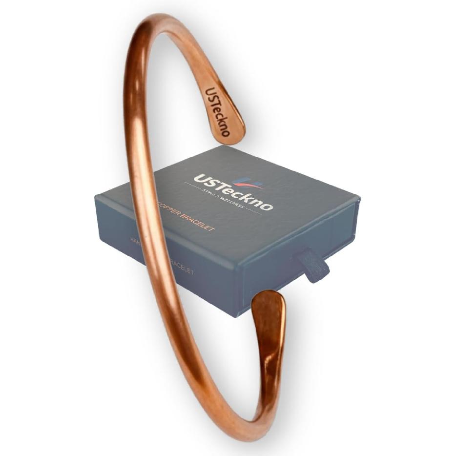 Hand Forged 100% Pure Copper Bracelet. Made with Solid High Gauge Copper and Health Benefits. Enhance Your Well-being In Style…