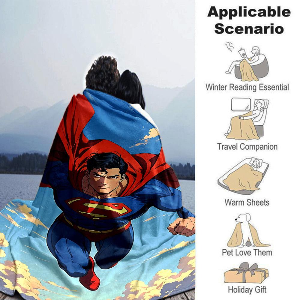 1pc Superman Flannel Blanket - Soft Warm Throw for Home, Office, TravelL1336