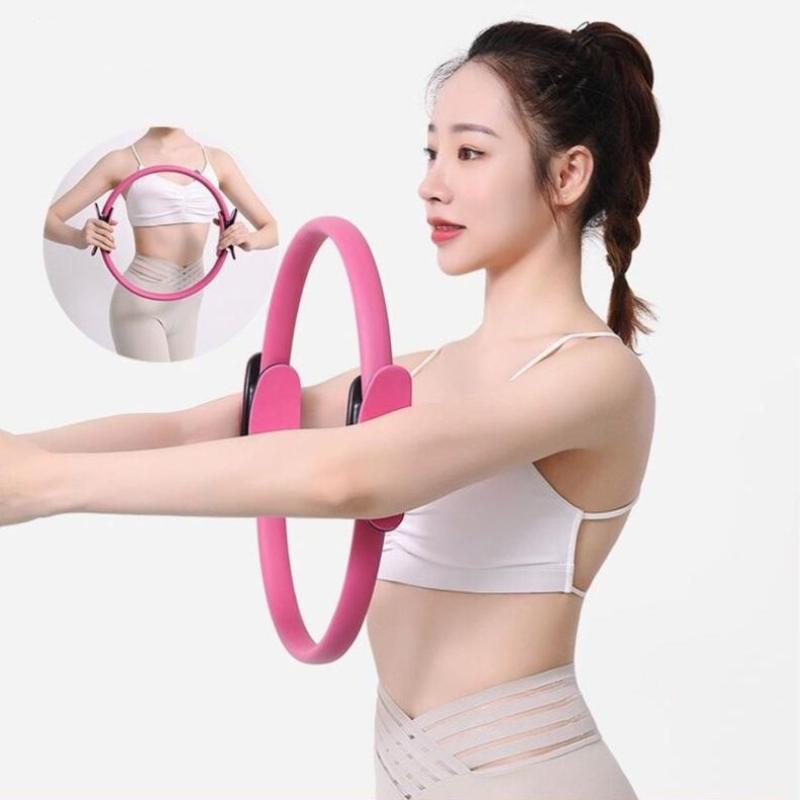 1 Stück Umweltfreundlicher Leichter Fitnessreifen Formgebender Glasfaser-Pilatesring Langlebiger Anti-Rutsch-Griff Yoga-Ring Trainingsgerät