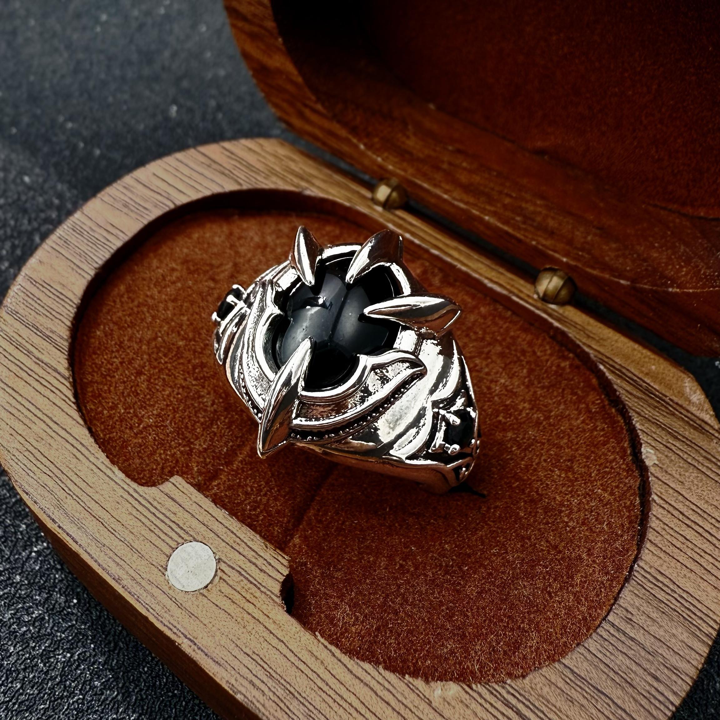 

Retro Eagle Talon Adjustable Open Ring For Men Silver-plated Copper Gothic Punk Edgy Bikers Accessories Gift for Him 10