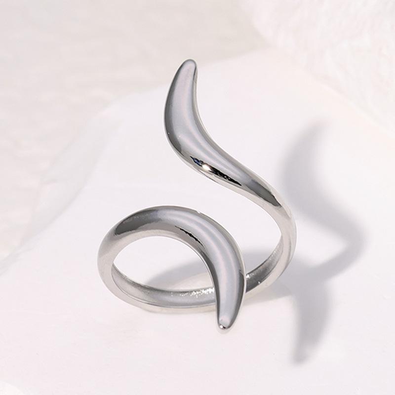 18K Gold Plated Stainless Steel Open Ring: Simple, Versatile, Niche Design, Colorfast Titanium Steel