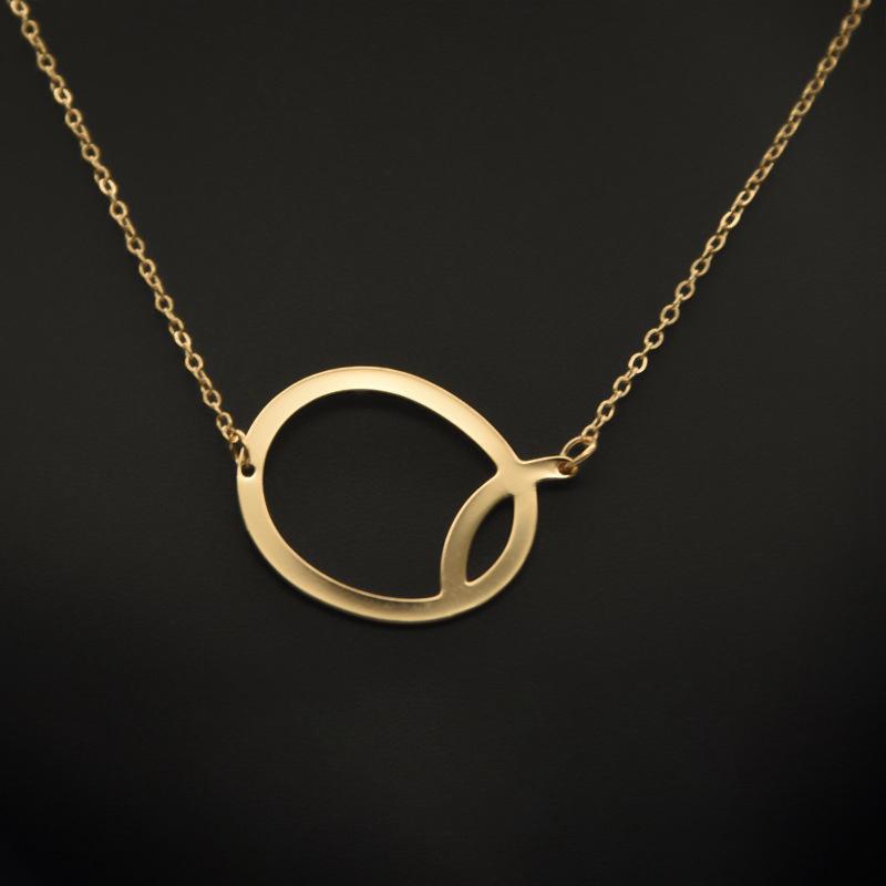 Kvinne 26 engelske bokstaver Ornament Ripple Chain Personlig brevkjede