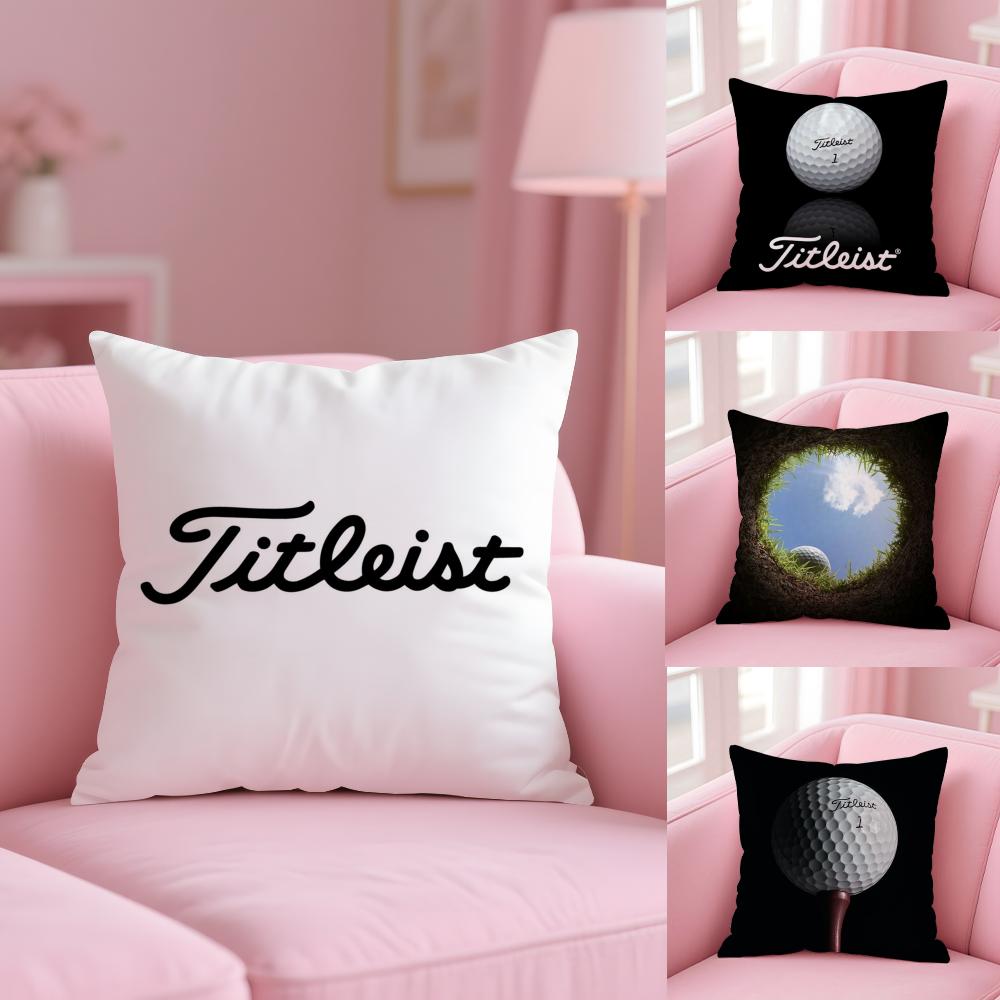 Golf Sports T-Titleists Cushion Cover Plush Fabric Soft Double-Sided Printed Invisible Zipper Sofa Pillow Case Home Decor