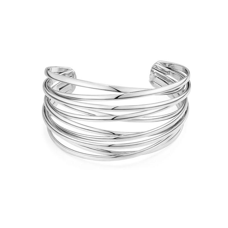 Trendy Geometric Multi-layer Metal Bracelet: High-end, Fashionable European & American Style