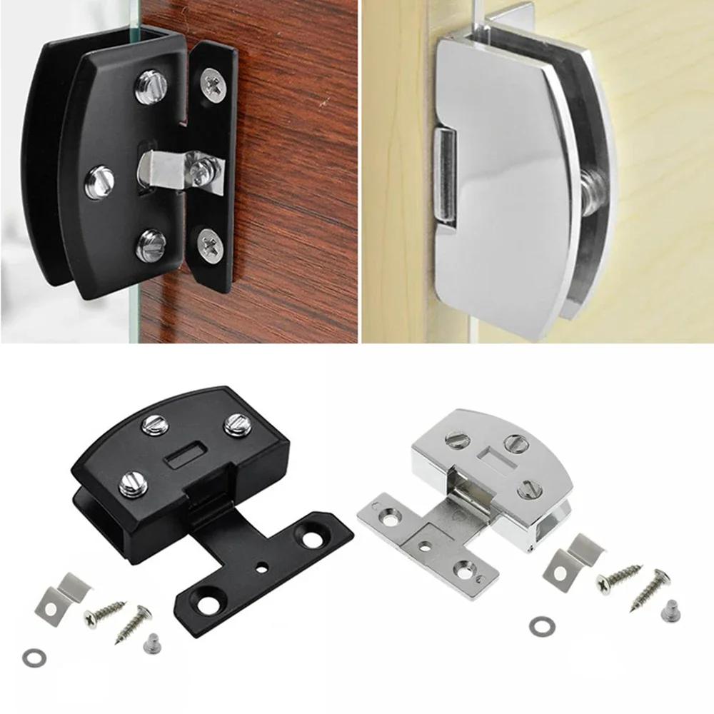 Glass Cabinet Door Hinge With Screws Cupboard Display Cabinet Gate Clamp Hinges Furniture Hardware For 5-8mm Glass
