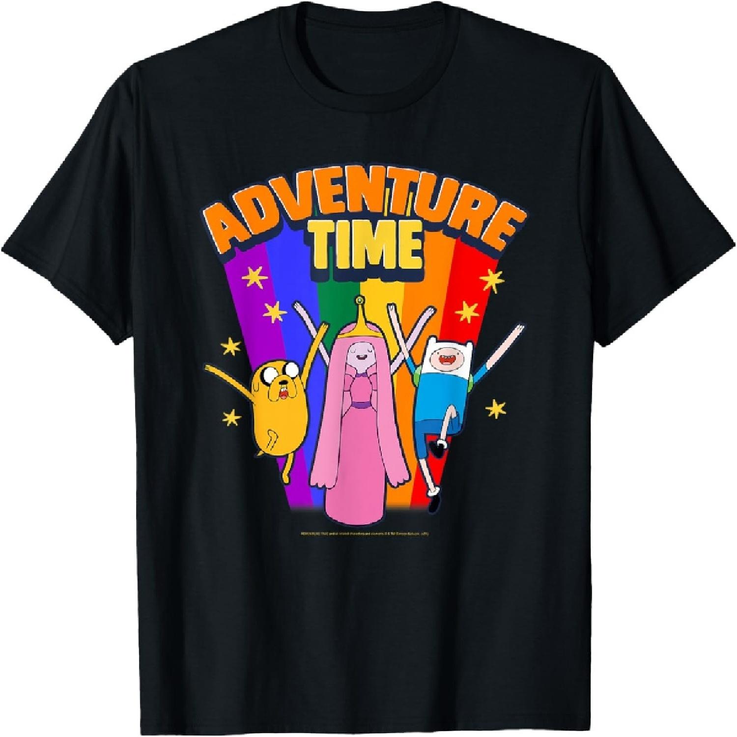 

Ripple Junction x Adventure Time Finn Jake Bubblegum Rainbow T-Shirt XXXXXL різнокольоровий