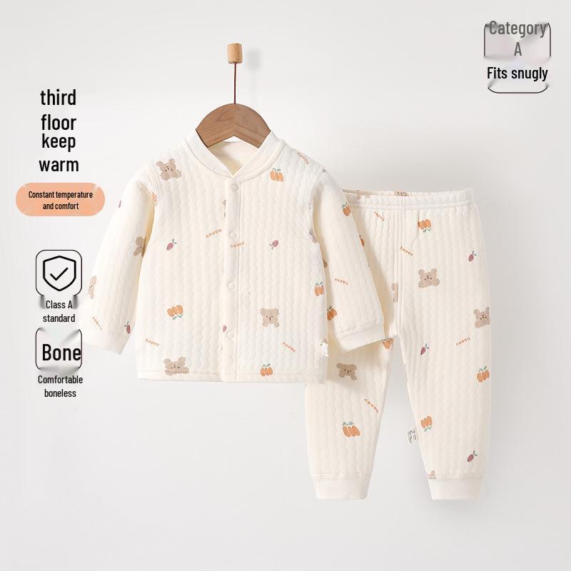 Jingqi Pure Cotton Baby Warm Underwear Set for Boys & Girls - Autumn & Winter Collection