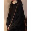 Vintage American Style Braided Knit Sweater Loose Fit Round Neck Pullover Teens