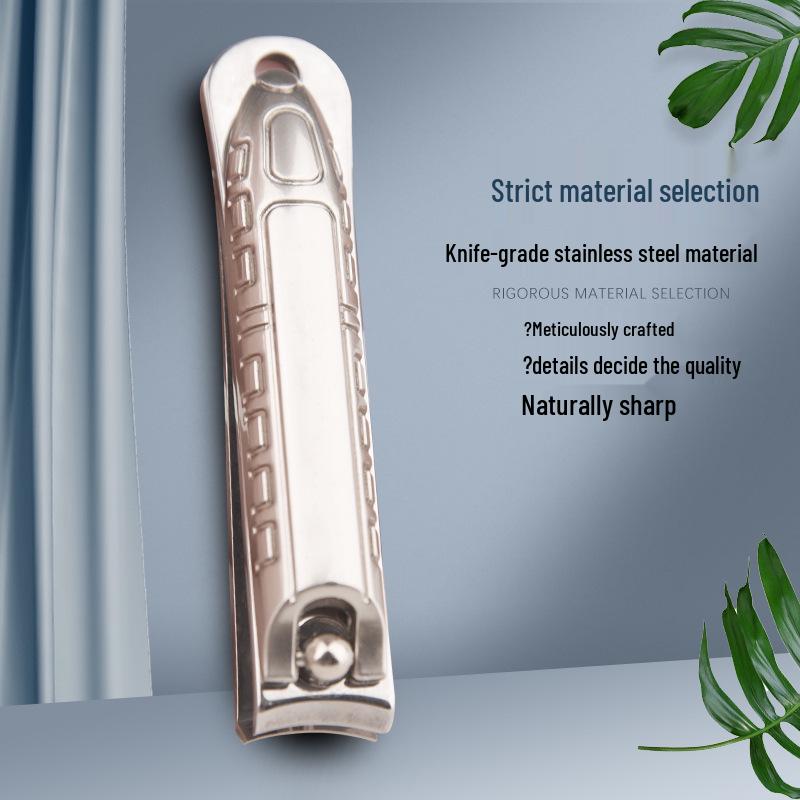 Rose Gold Flat Edge Stainless Steel Nail Clippers - Portable, Anti-Splash Manicure Tool