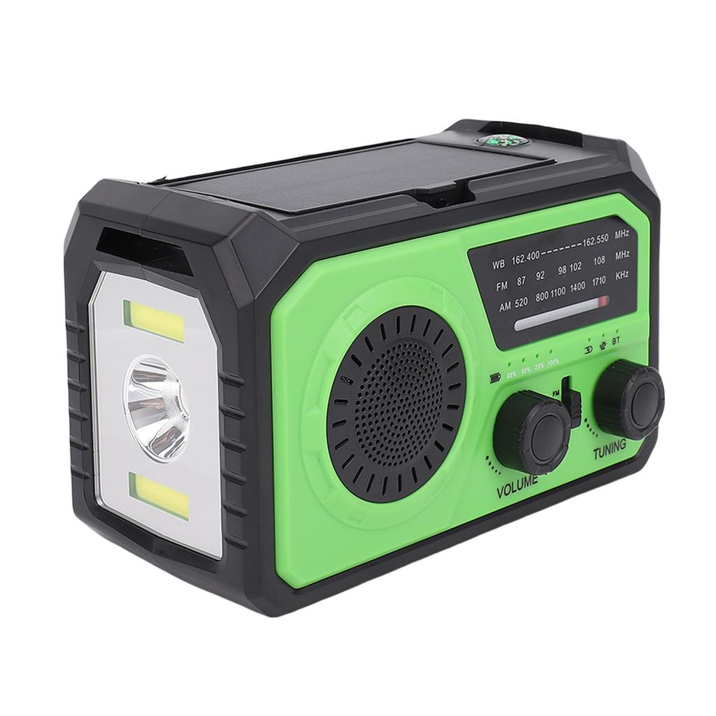 Solar Hand Crank Radio AM FM WB Portable 16000mAh Battery Operated Radio with SOS Flashlight Power B