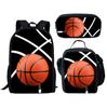 Set Scolastico Tre Pezzi Zaino Borsa Portapenne Borsa Pranzo Zaino con Immagini Street Tide Pallacanestro Calcio Set Zaino