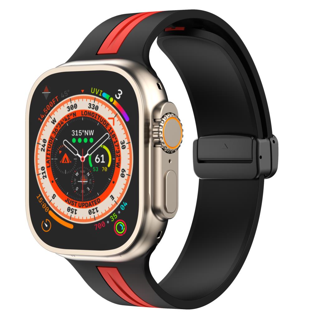 Magnetic buckle Strap For Apple Watch Ultra 2 band 49mm 44mm 40mm 45mm 41mm 38mm Silicone Bracelet iWatch series 7 3 6 5 se 8 9