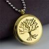 Personalized Round Photo Locket Necklace - Tree of Wisdom Pendant In Titanium Steel (STN653)