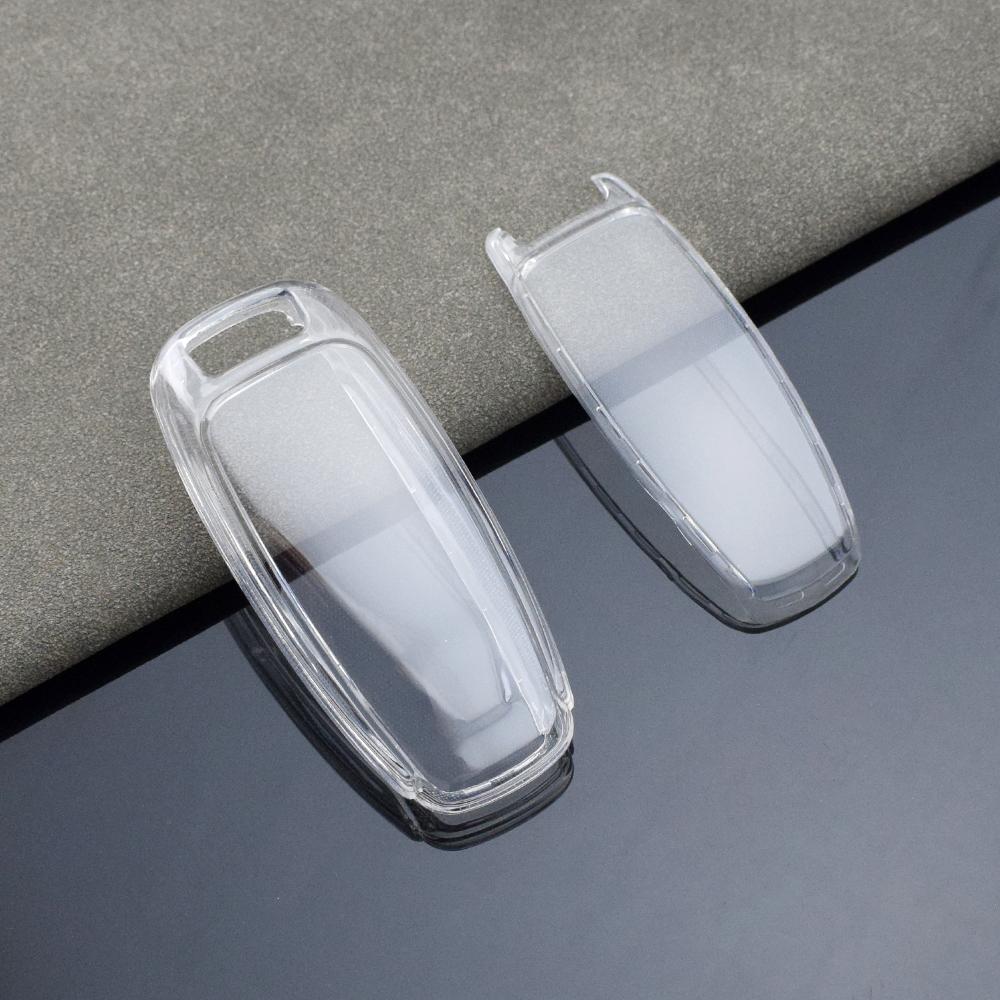 For A6 A7 A8 E-tron Q5 Q7 Q8 C8 D5 Transparent TPU Car Remote Key Case Cover Shell Keyless Holder Fob Accessories